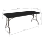 Wymiary czarnego stołu eventowego 180 x 75 cm Wymiary czarnego stołu eventowego 180 x 75 cm